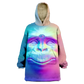 Neon Glowing Monkey All Over Print Wearable Blanket Hoodie