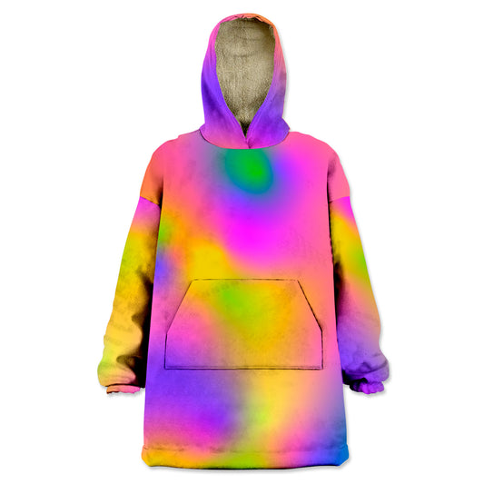 Neon Dream All Over Print Wearable Blanket Hoodie