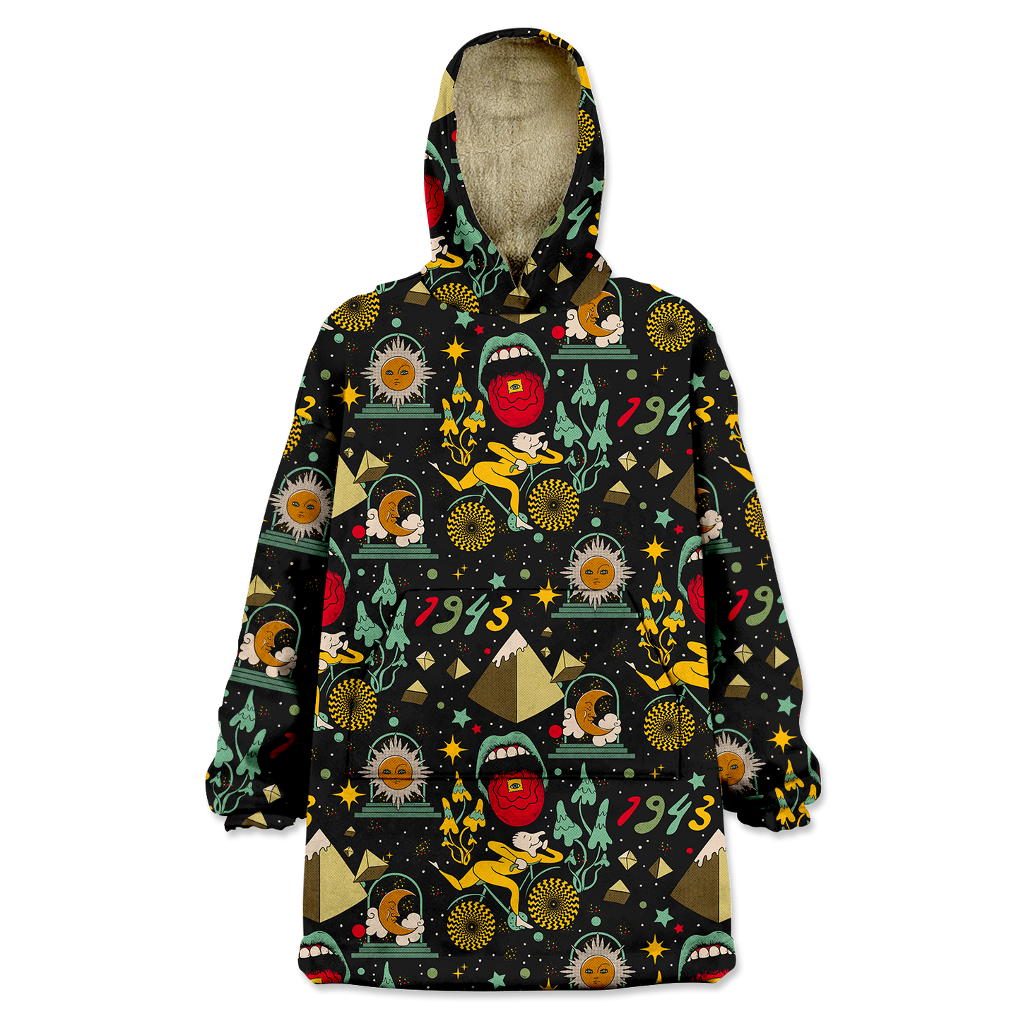 Bicycle Day Pattern All Over Print Wearable Blanket Hoodie