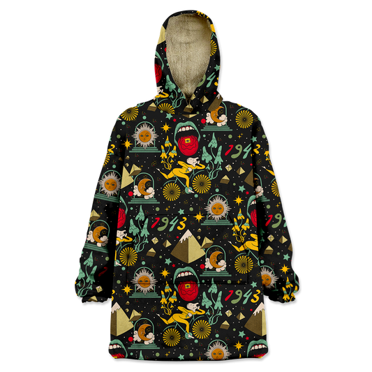 Bicycle Day Pattern All Over Print Wearable Blanket Hoodie