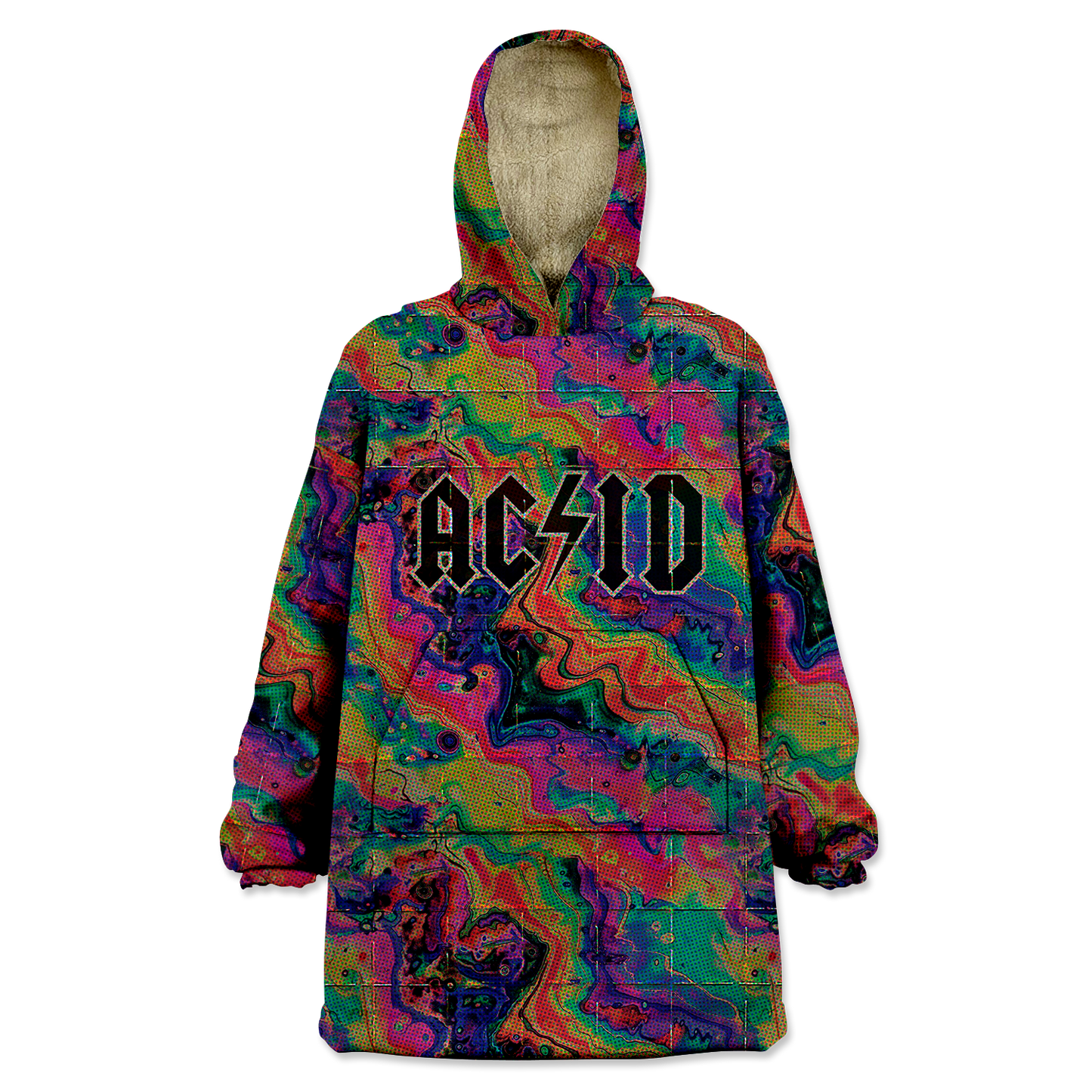 Acid Melt All Over Print Wearable Blanket Hoodie