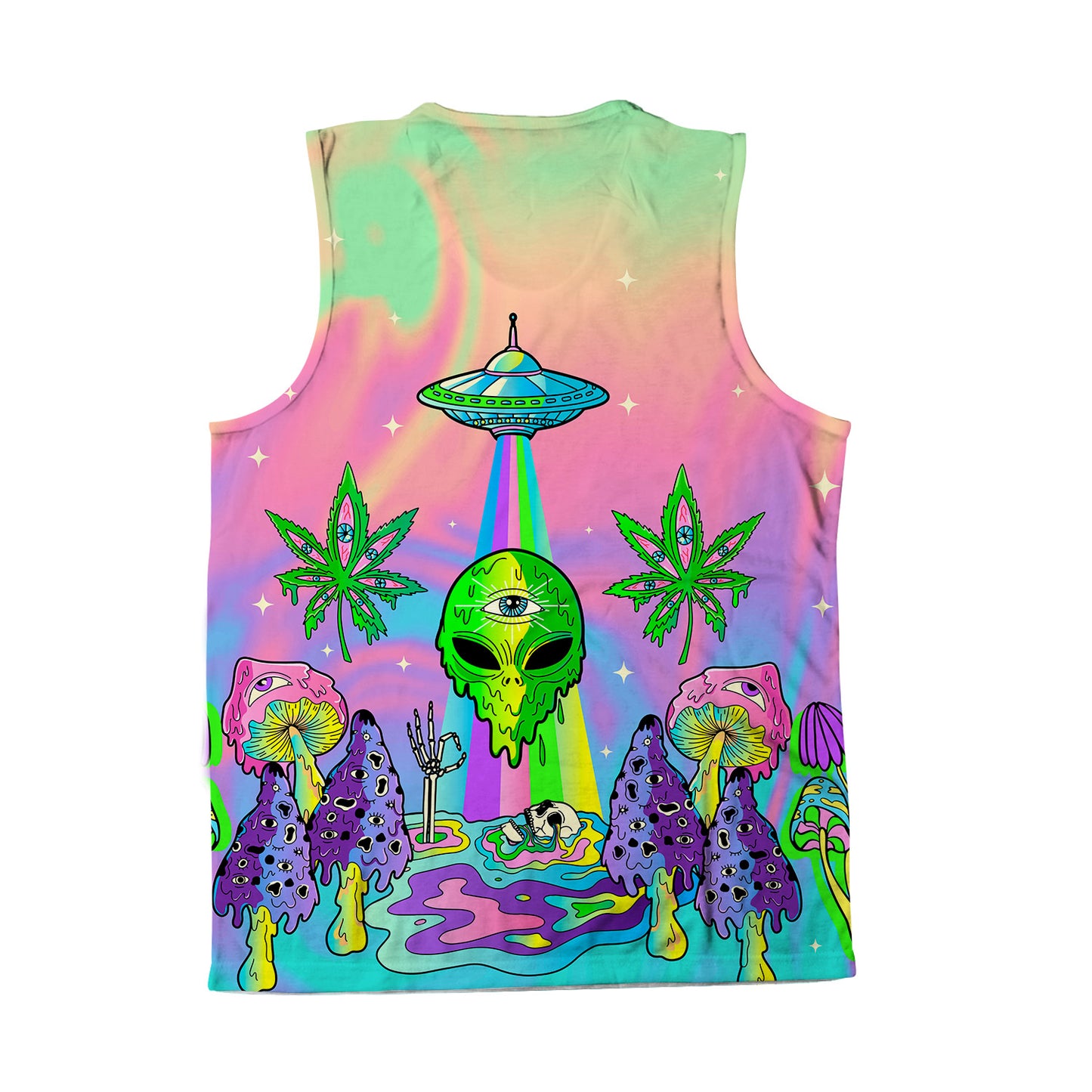 Psyc Trip All Over Print Sleeveless Tee