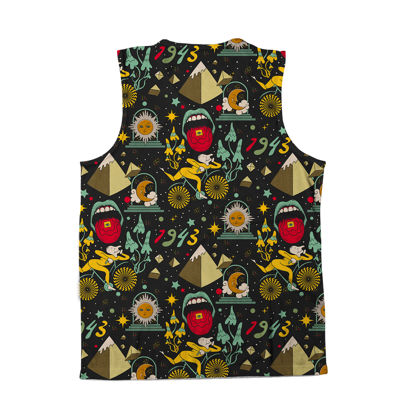 Bicycle Day Pattern All Over Print Sleeveless Tee