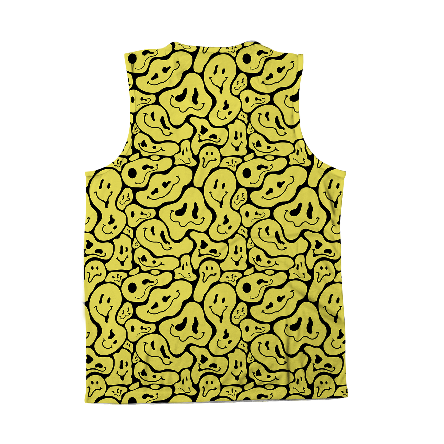 Trippy Smiley Faces All Over Print Sleeveless Tee