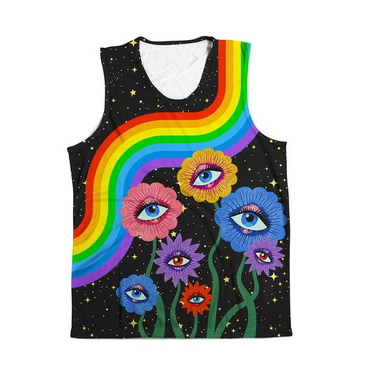 Rainbow Eyes All Over Print Sleeveless Tee