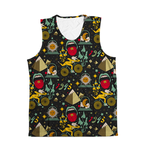 Bicycle Day Pattern All Over Print Sleeveless Tee