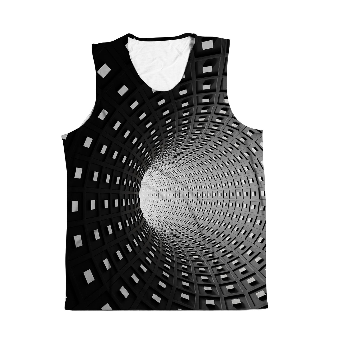 Optical Illusion All Over Print Sleeveless Tee