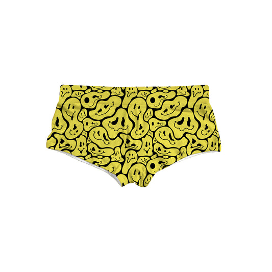 Trippy Smiley Faces All Over Print Triangle Swim Trunks