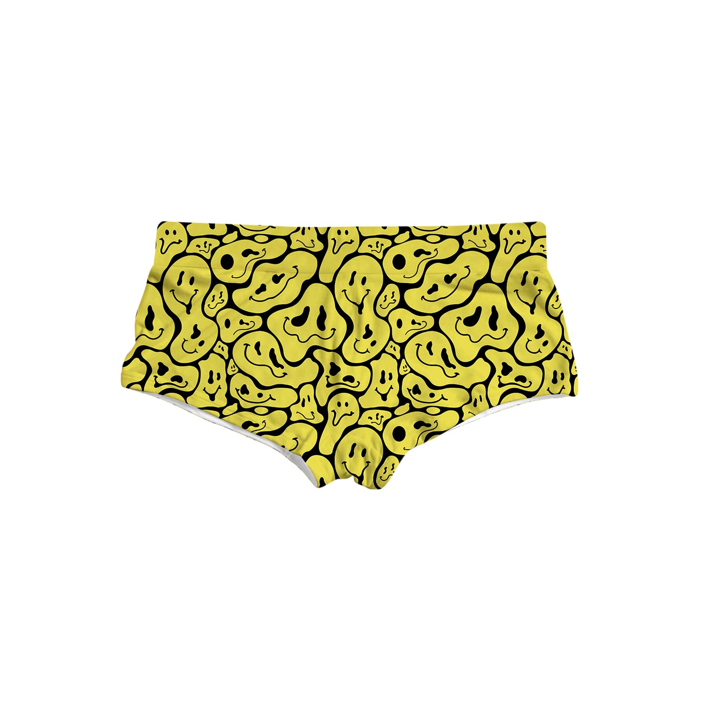 Trippy Smiley Faces All Over Print Triangle Swim Trunks