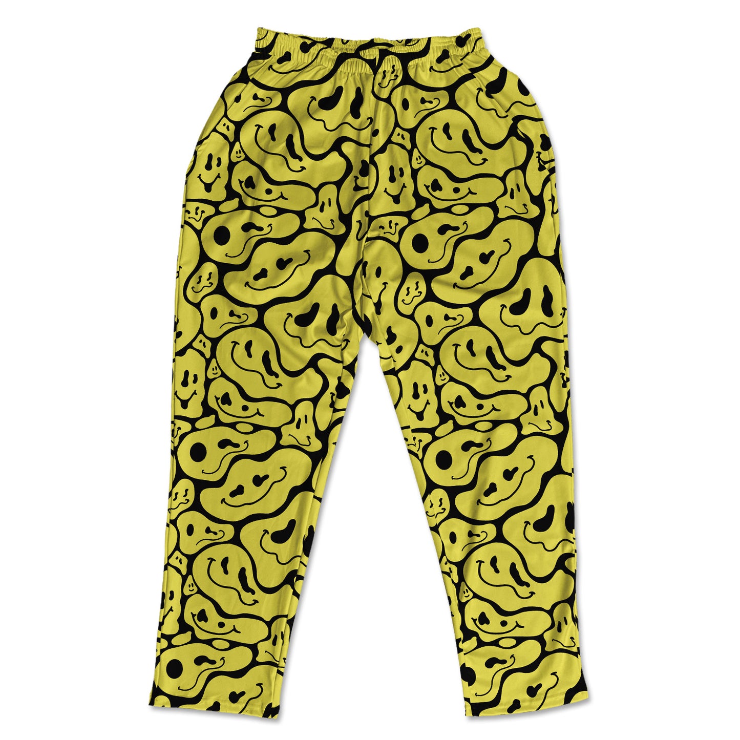 Trippy Smiley Faces All Over Print Muscle Pants