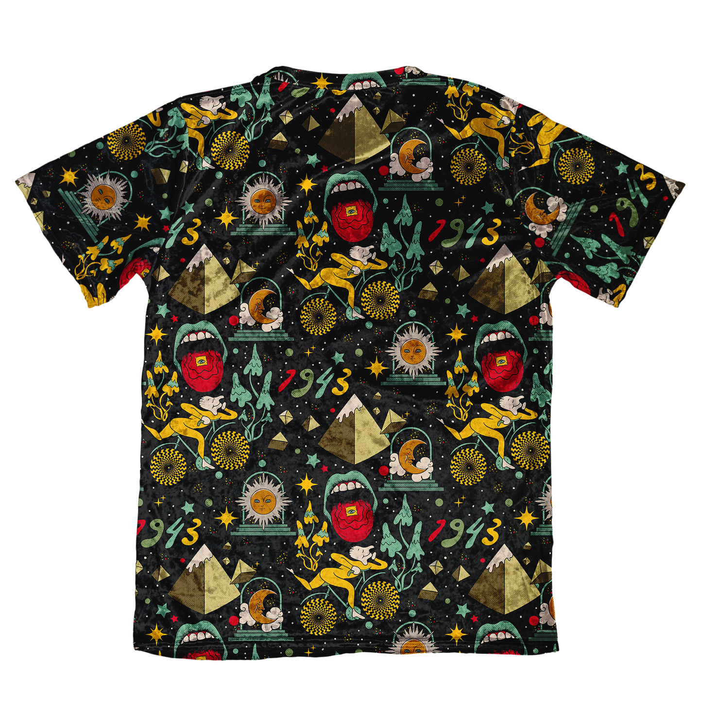 Bicycle Day Pattern Velvet Unisex Tee