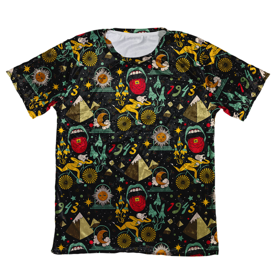 Bicycle Day Pattern Velvet Unisex Tee