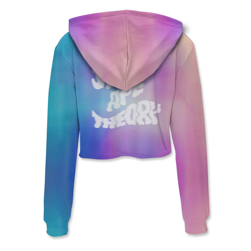 Neon Glowing Monkey All Over Print Crop Hoodie