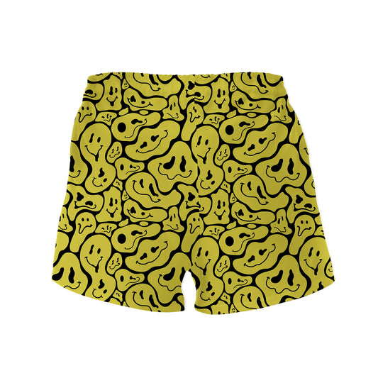 Trippy Smiley Faces All Over Print Women's Shorts