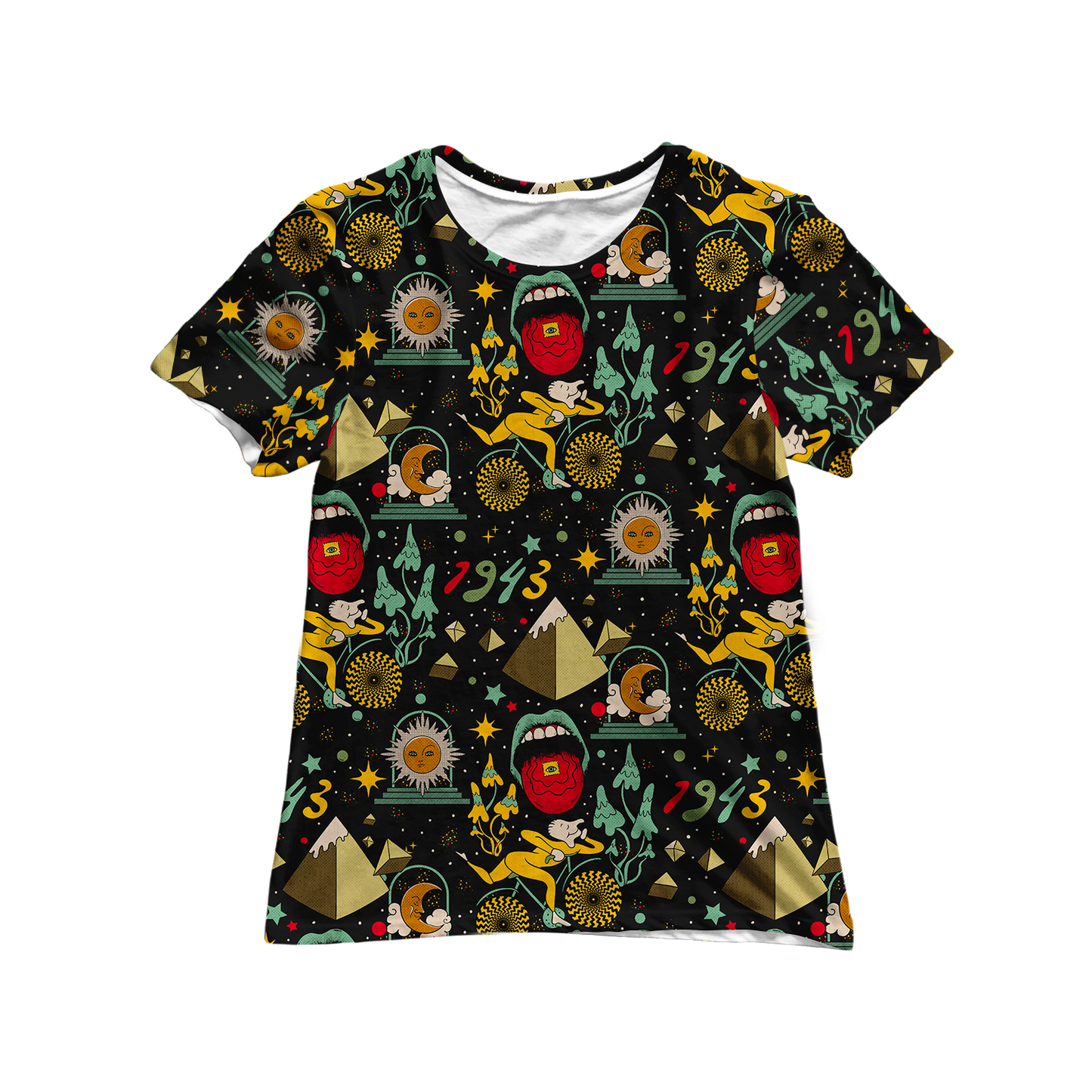 Bicycle Day Pattern All Over Print Women's Tee