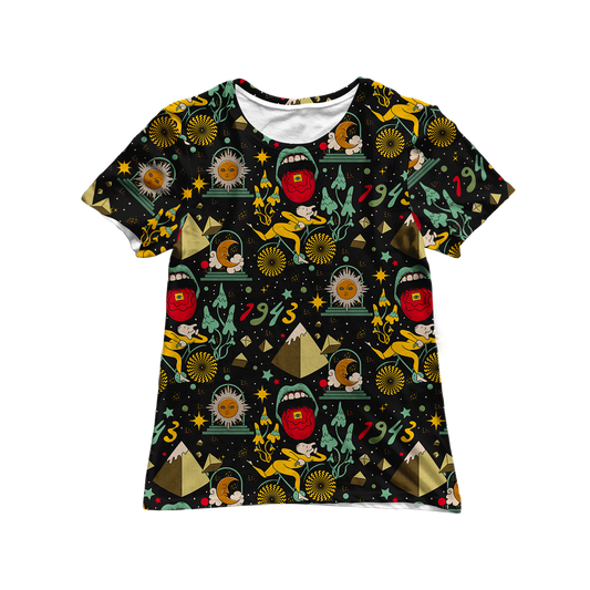 Bicycle Day Pattern All Over Print Women's Tee