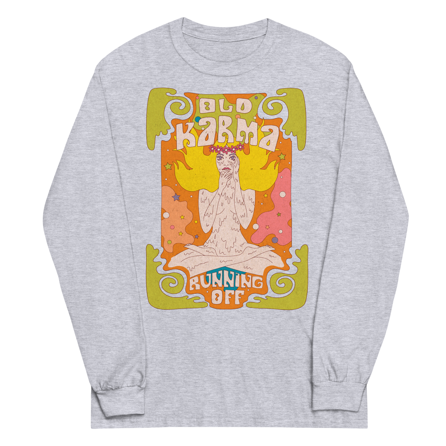 Old Karma Running Off Graphic Long Sleeve Tee