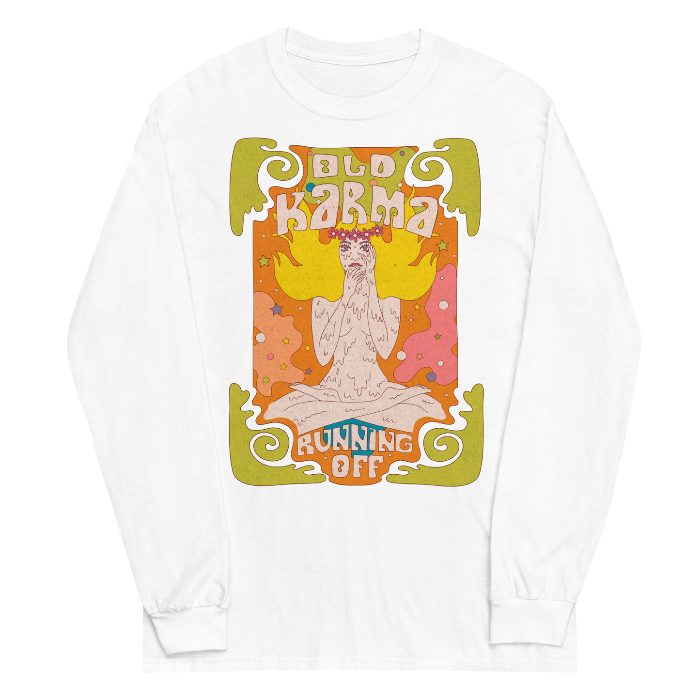 Old Karma Running Off Graphic Long Sleeve Tee