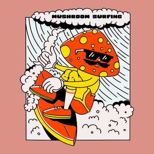 Mushroom Surfing Crop Sweatshirt