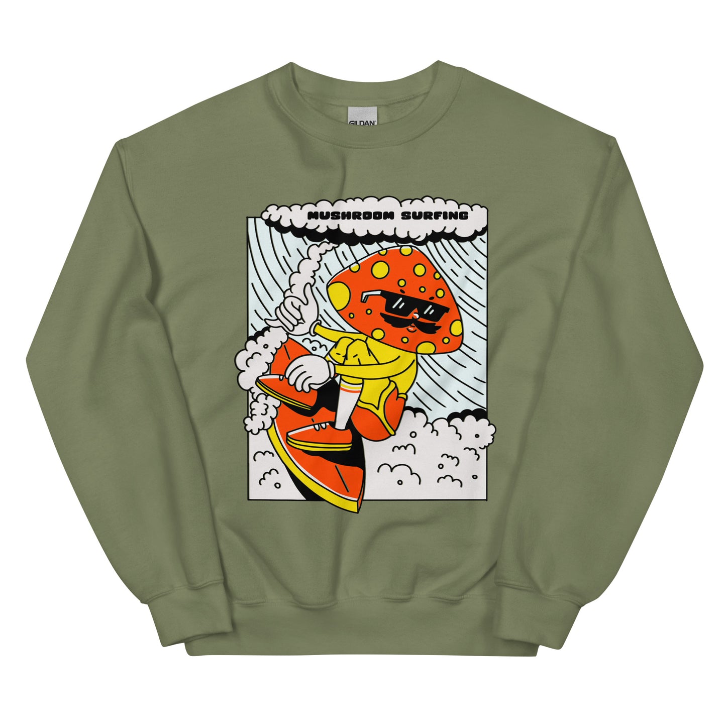 Mushroom Surfing Unisex Sweatshirt