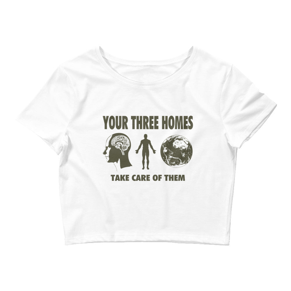 Your Three Homes Graphic Crop Tee