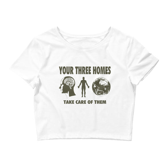Your Three Homes Graphic Crop Tee