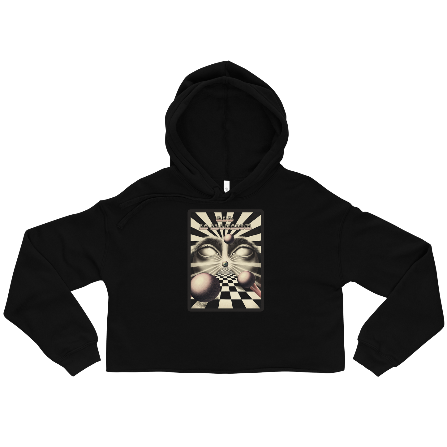 All Is Illusion Graphic Crop Hoodie