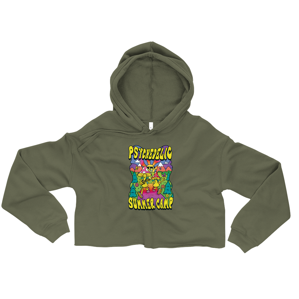 Psi~ Summer Camp Graphic Crop Hoodie