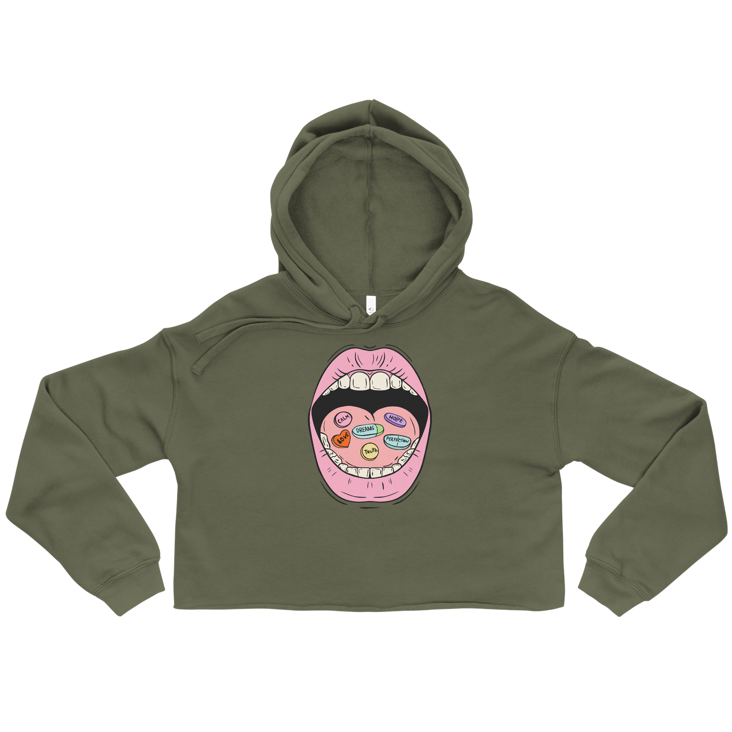 Daily Pills Graphic Crop Hoodie