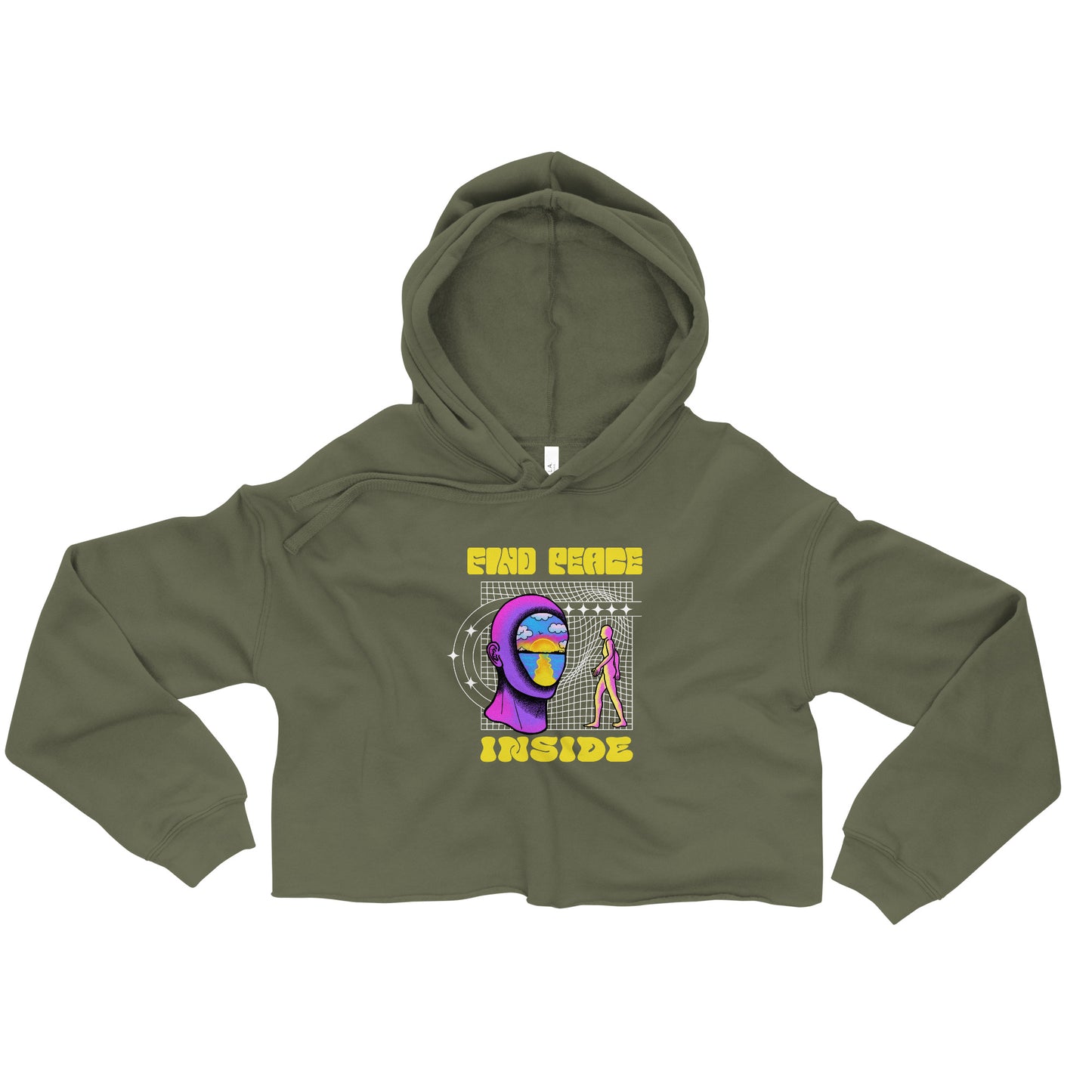 Find Peace Inside Graphic Crop Hoodie