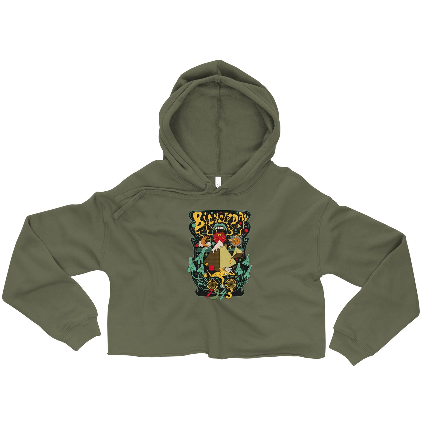 Bicycle Day Graphic Crop Hoodie