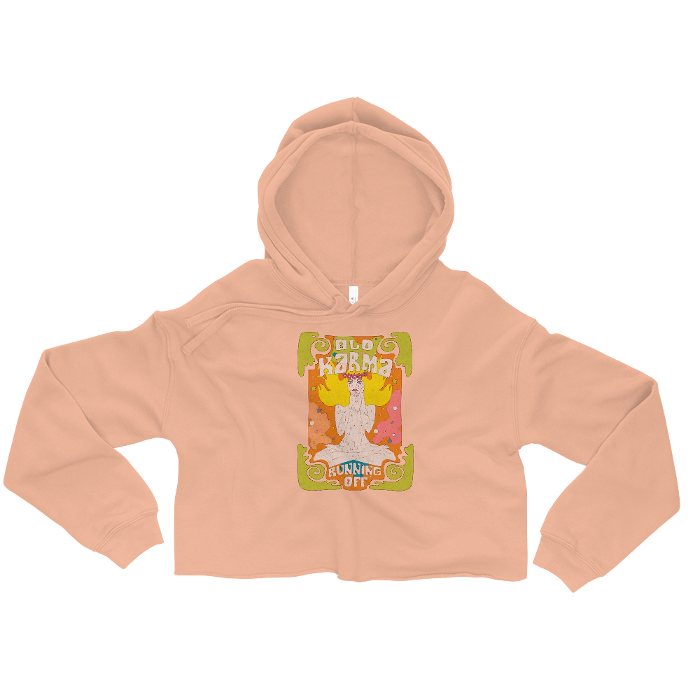 Old Karma Running Off Graphic Crop Hoodie