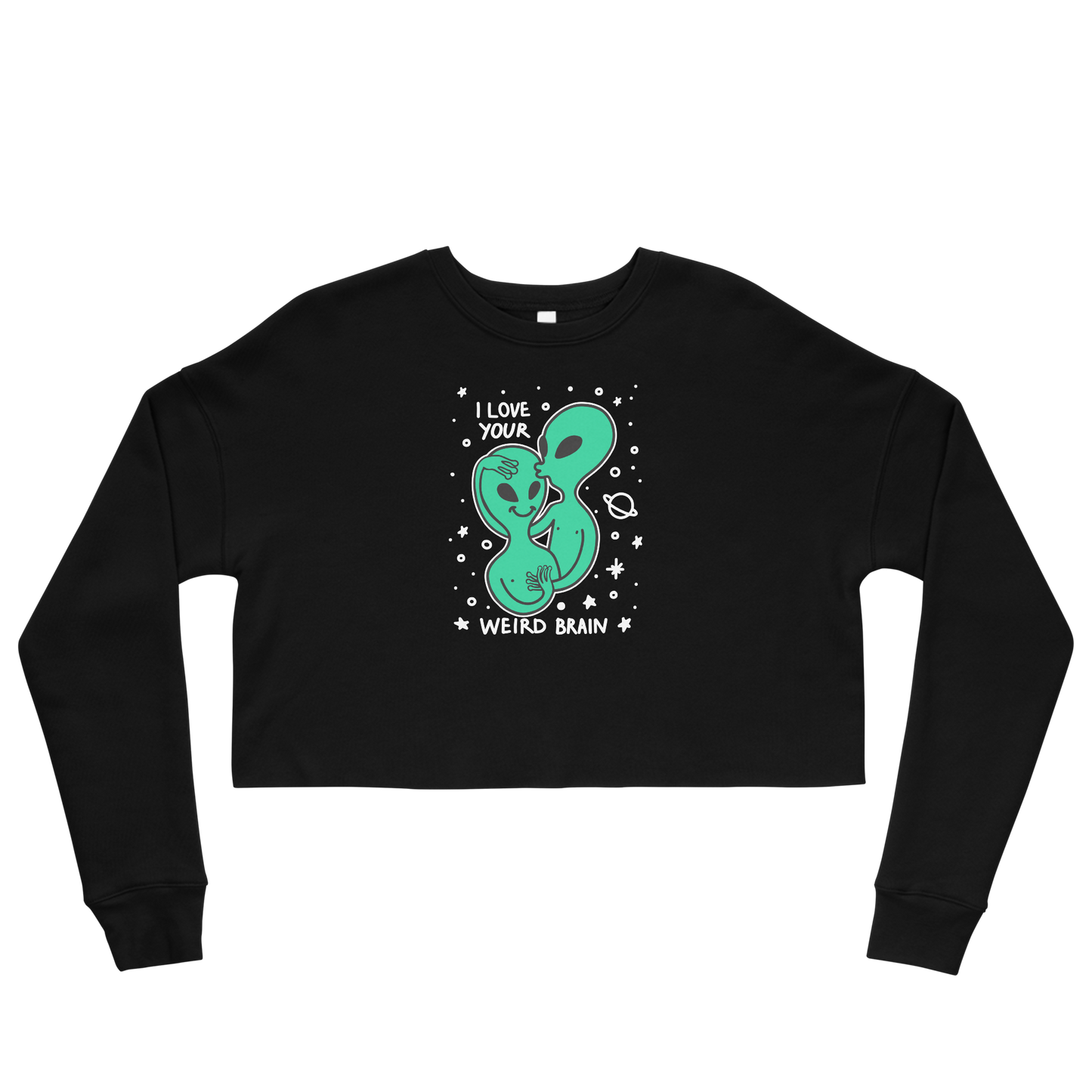 I Love Your Weird Brain Graphic Crop Sweatshirt