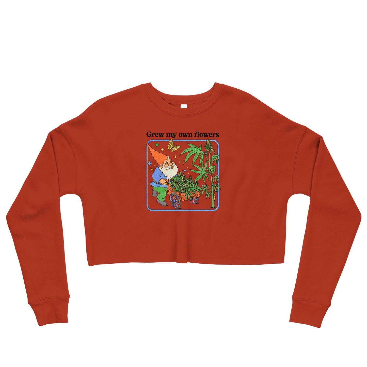 Grew My Own Flowers Crop Sweatshirt