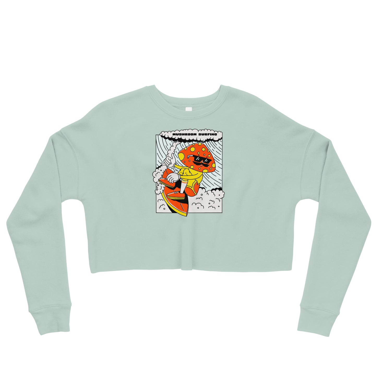 Mushroom Surfing Crop Sweatshirt