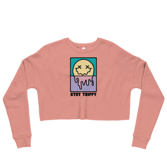 Stay Trippy Graphic Crop Sweatshirt