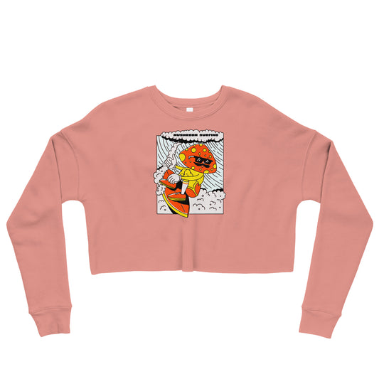 Mushroom Surfing Crop Sweatshirt