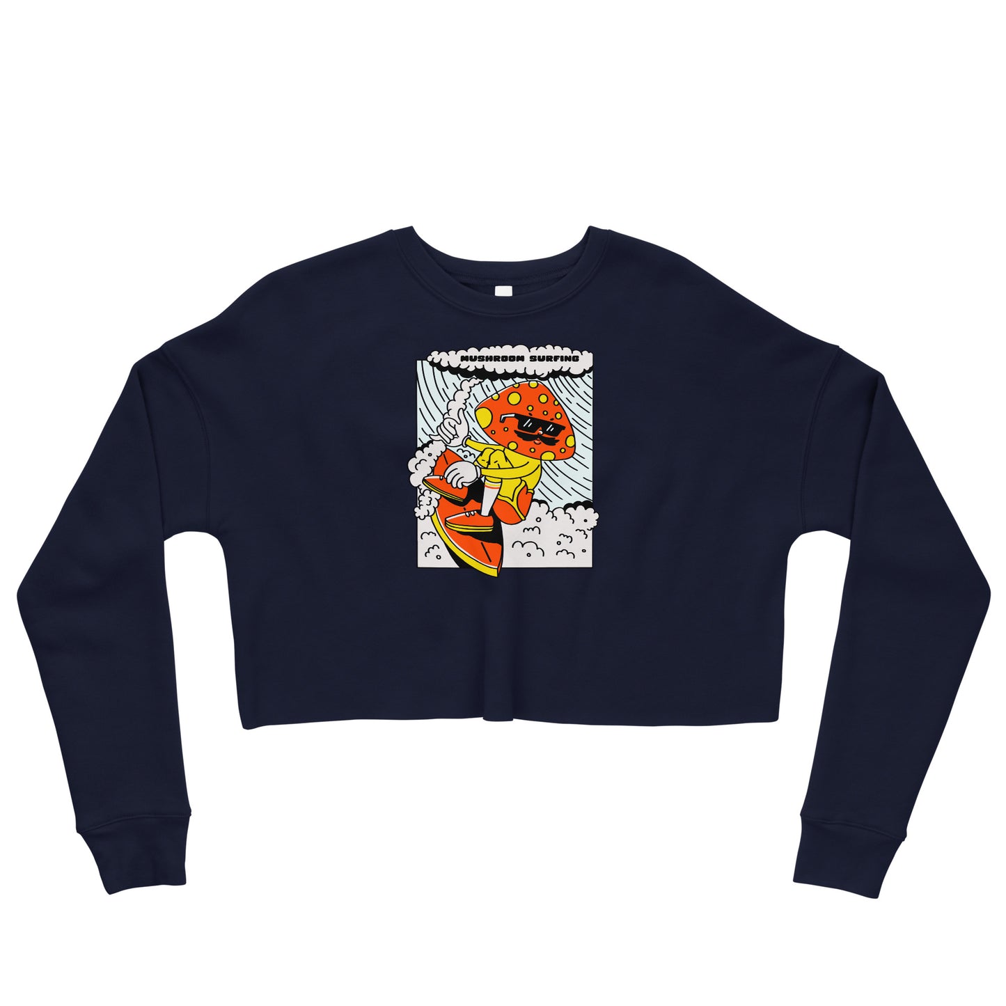 Mushroom Surfing Crop Sweatshirt