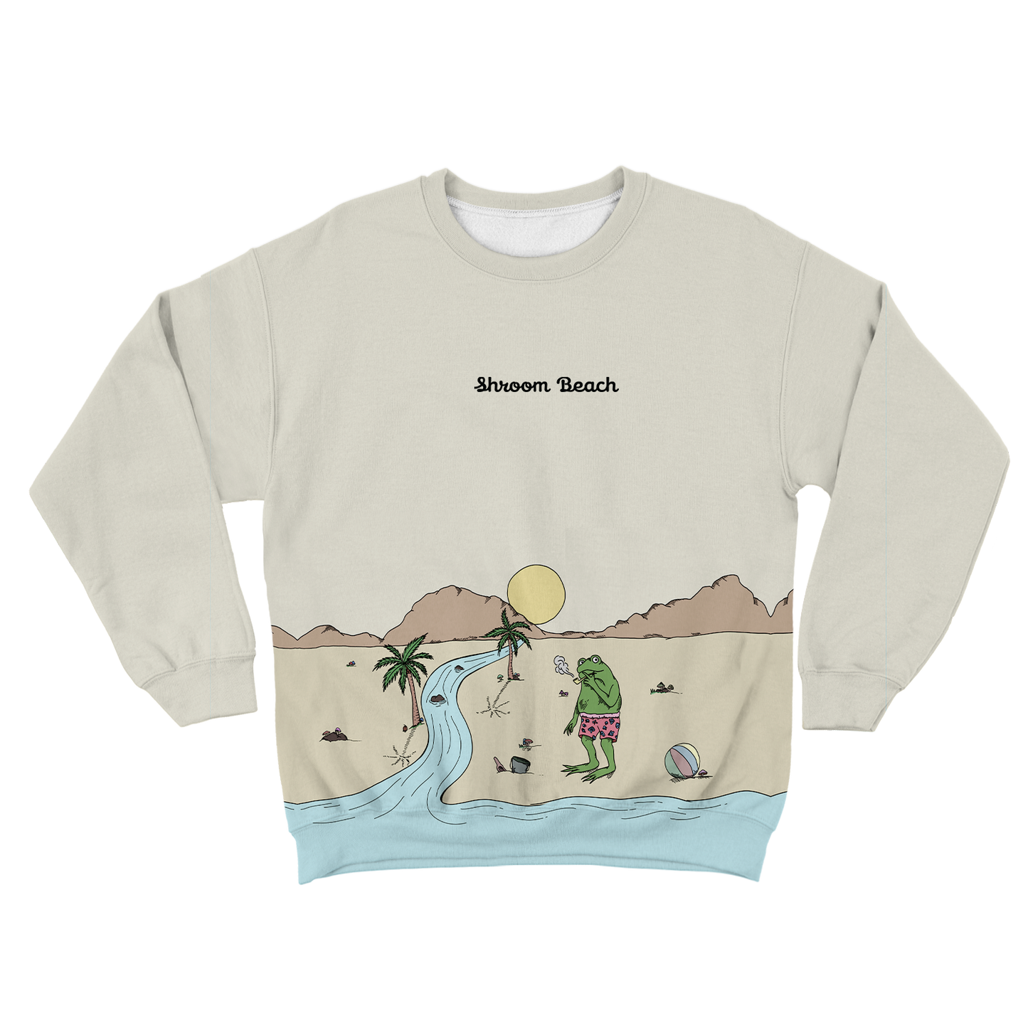 Shroom Beach Vibes All Over Print Unisex Sweatshirt