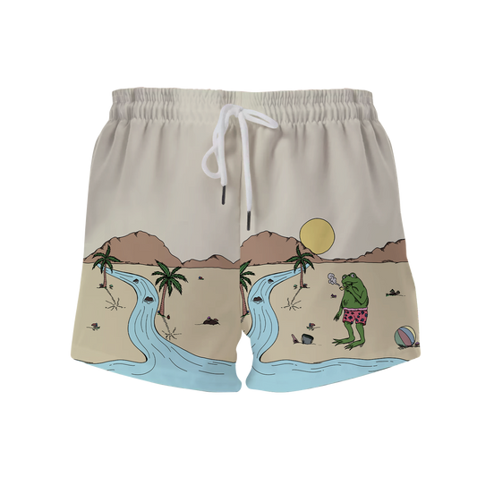 Shroom Beach Vibes All Over Print Women's Shorts