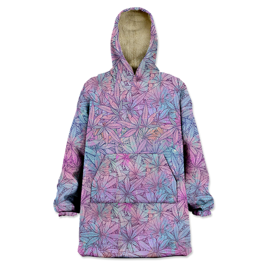 Canna~ Pattern All Over Print Wearable Blanket Hoodie