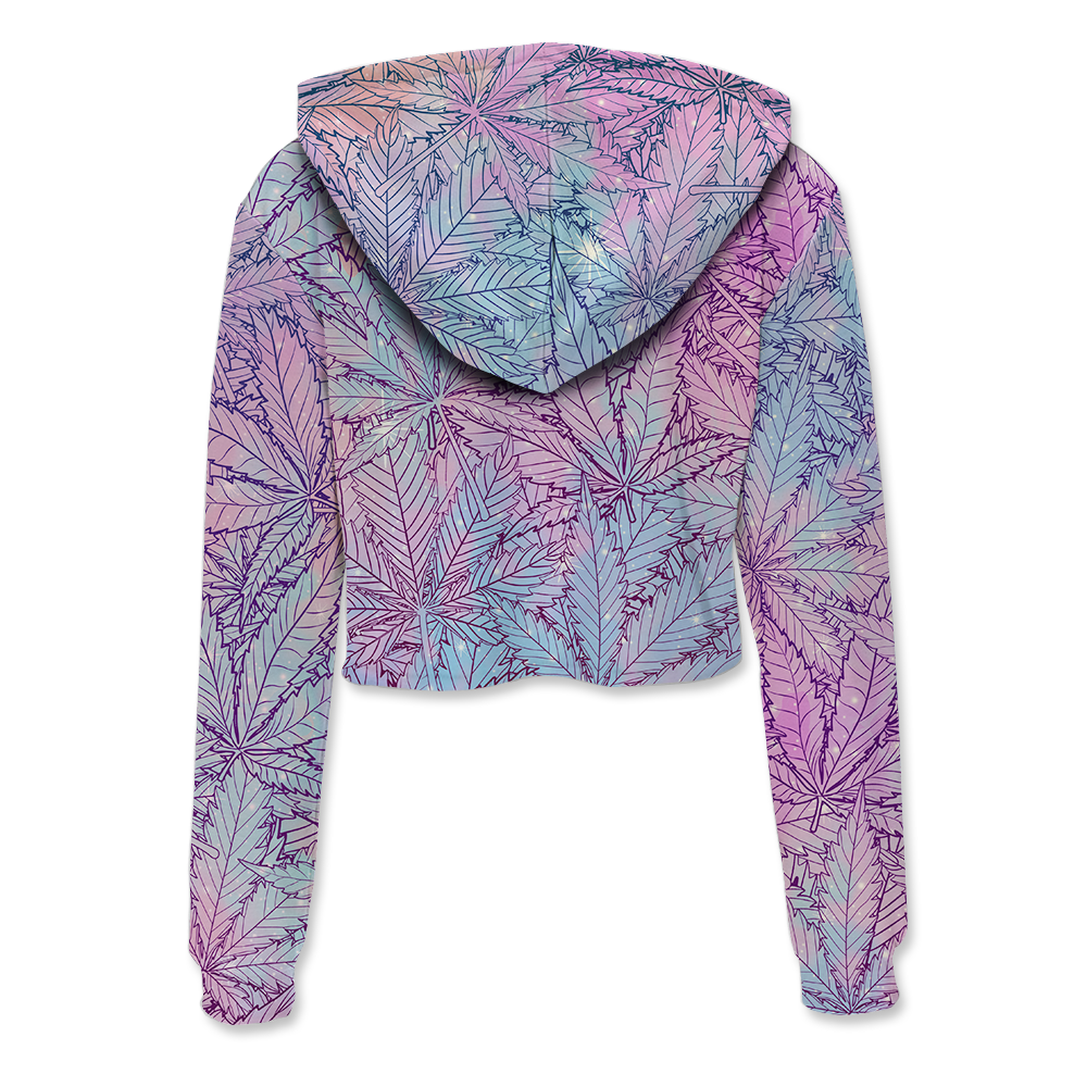 Canna~ Pattern All Over Print Crop Hoodie