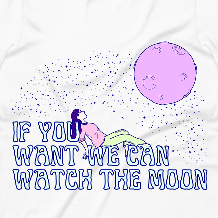 If You Want We Can Watch The Moon Graphic Crop Tee