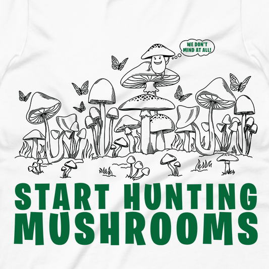 Start Hunting Mushrooms Graphic Crop Tee