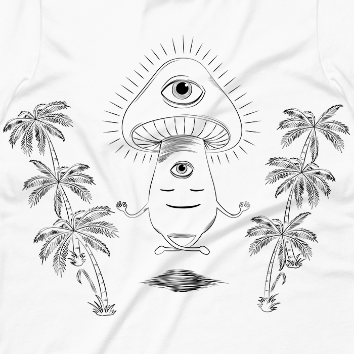 Shroom Beach Meditating Graphic Crop Tee