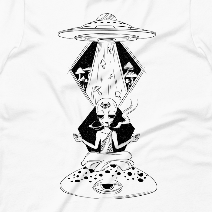 Alien Meditating Unisex Tank Top - Shroom Beach