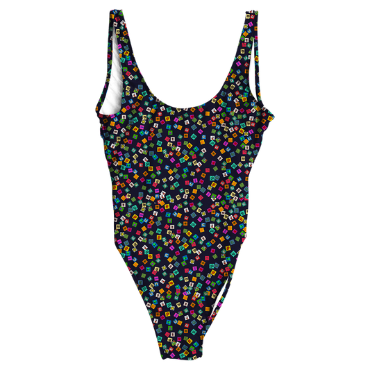 Tabs All Over Print One-Piece Swimsuit