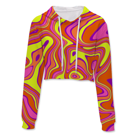 Acid All Over Print Crop Hoodie