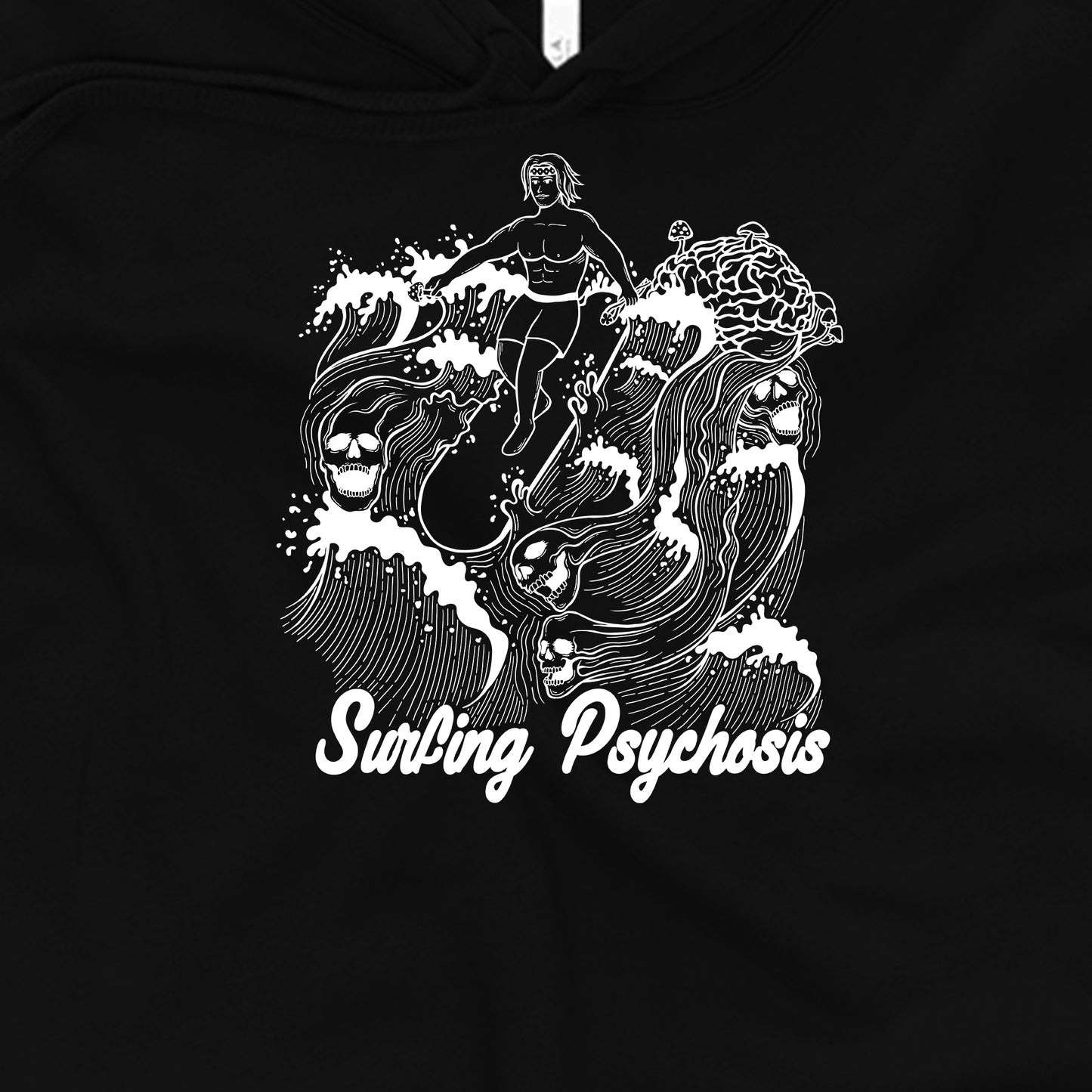 Surfing Psychosis Graphic Crop Hoodie