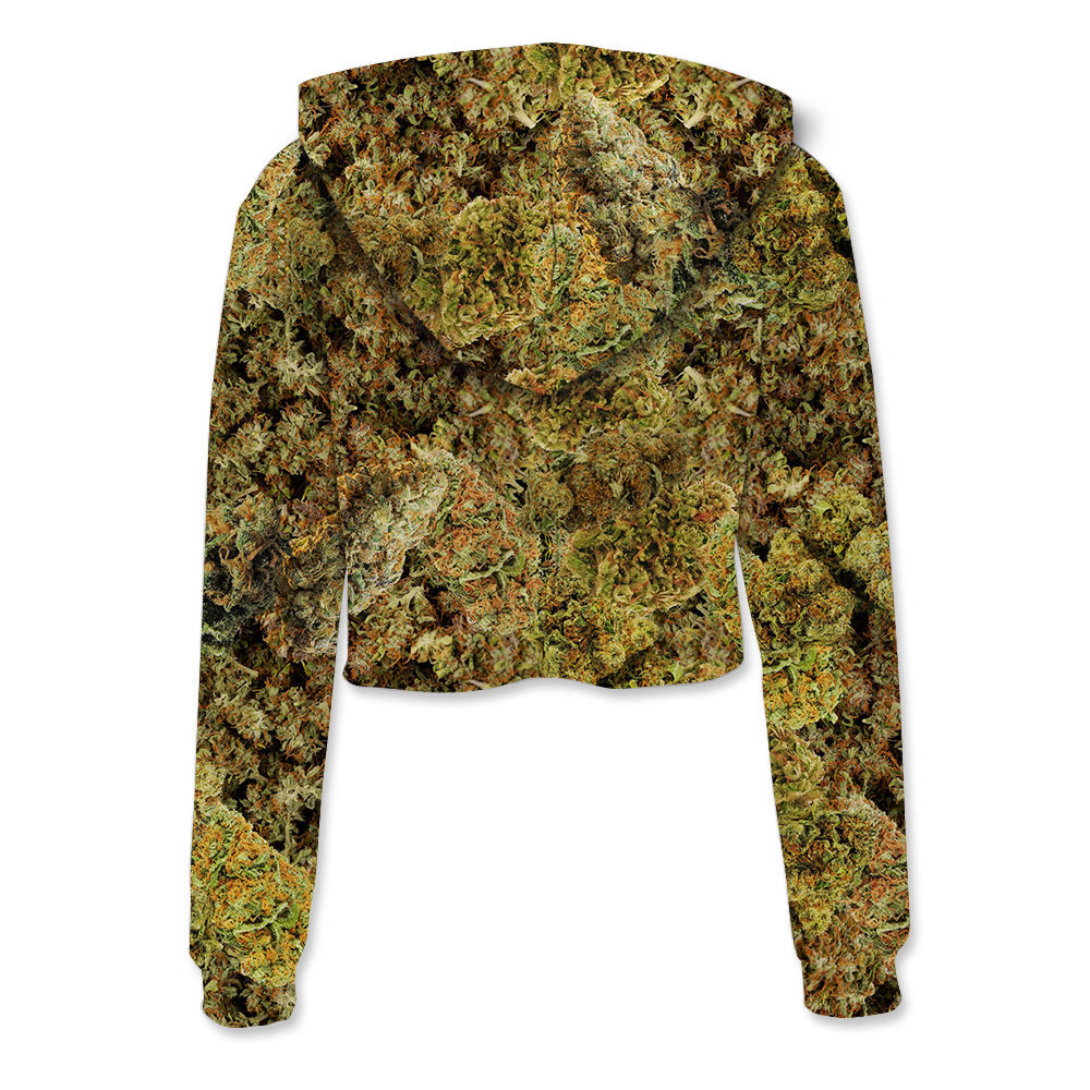 Cann~ Buds All Over Print Crop Hoodie